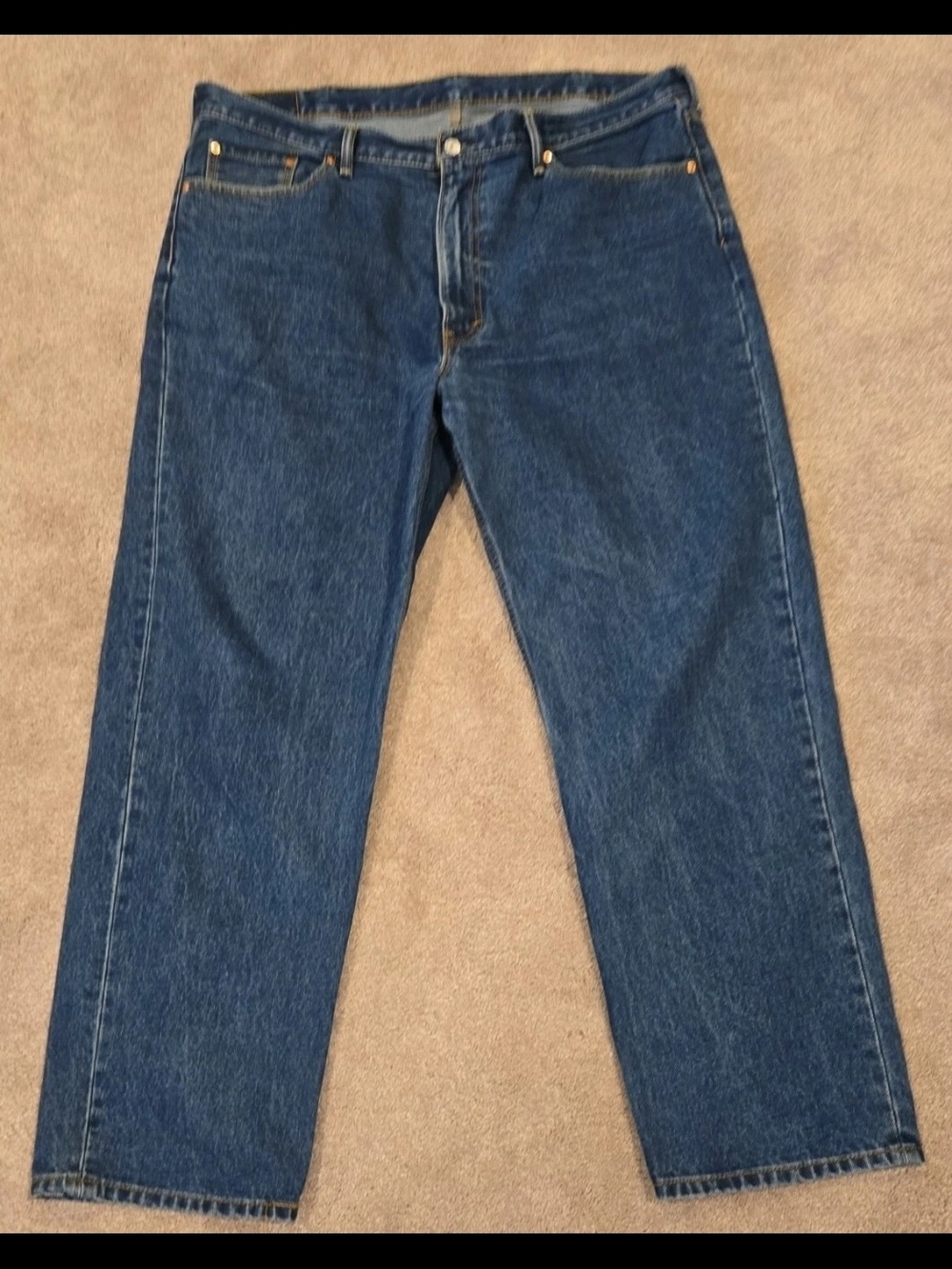 Levi's 550 Men's 42 X 32 Relaxed Fit Taper Blue Denim Stonewashed Jeans
